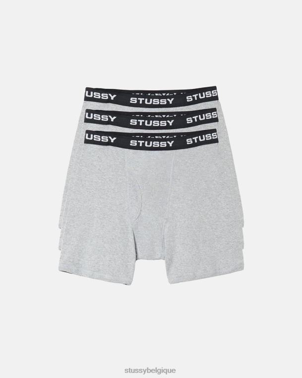 autres boxers - lot de 3 unisexe gris chiné STUSSY V46H449