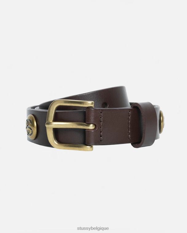 autres ss - ceinture cloutée à maillons unisexe brun STUSSY V46H434