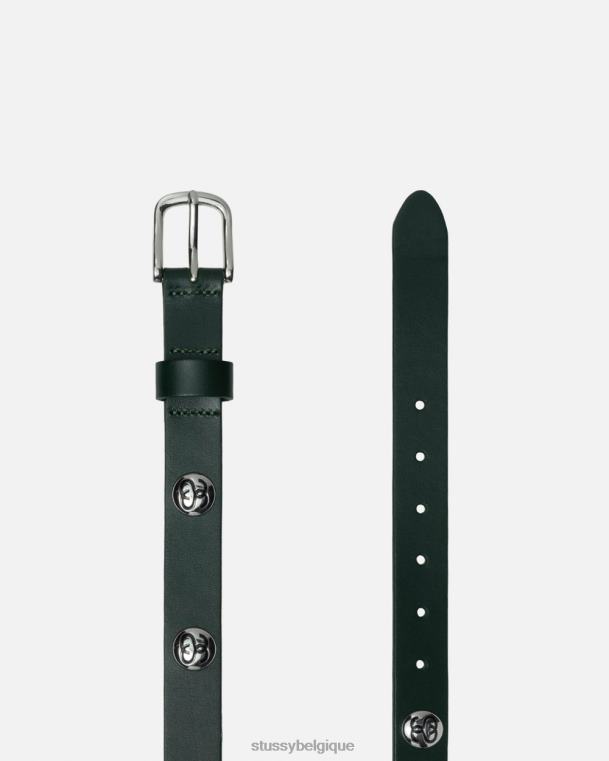 autres ss - ceinture cloutée à maillons unisexe forêt STUSSY V46H433