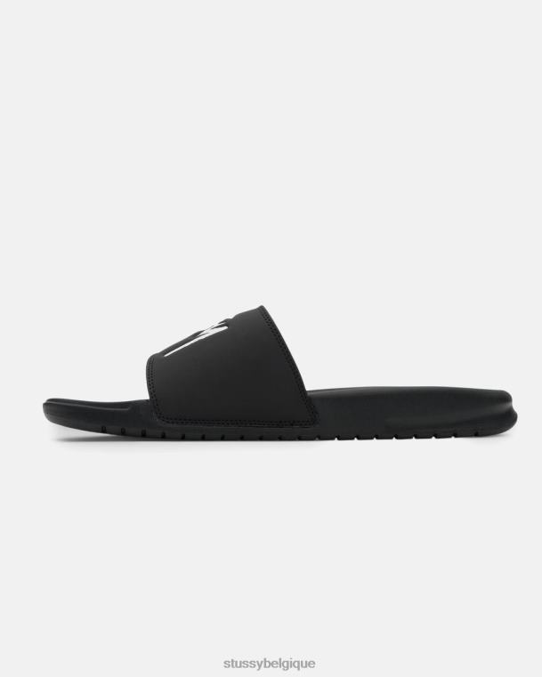 autres toboggan benassi unisexe noir cassé/blanc STUSSY X NIKE V46H437