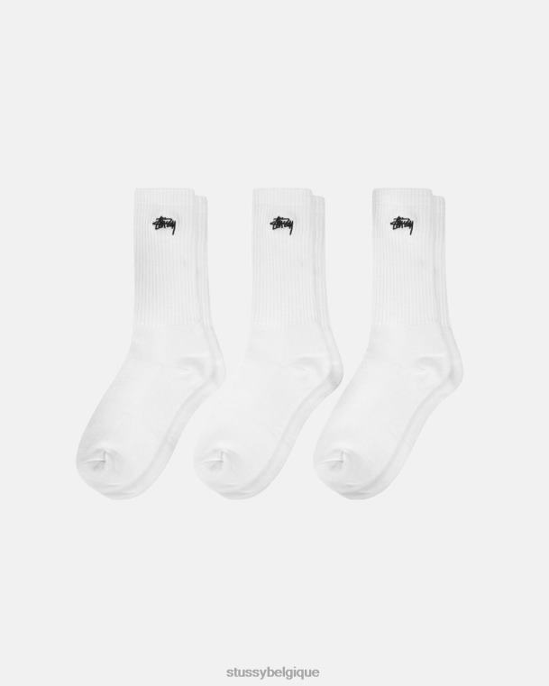 chaussettes chaussettes d'équipage - pack de 3 unisexe blanc STUSSY V46H453