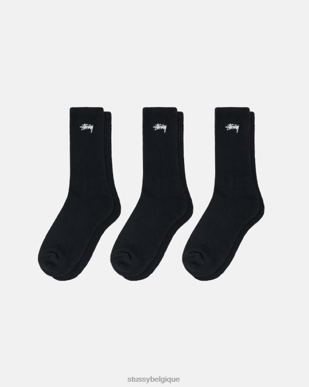 chaussettes chaussettes d'équipage - pack de 3 unisexe noir STUSSY V46H452