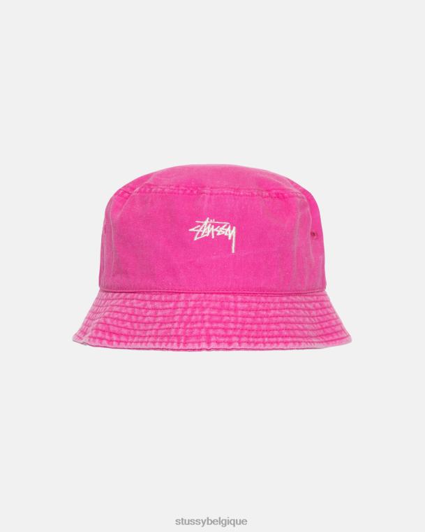 couvre-chef bob en stock délavé unisexe magenta STUSSY V46H489