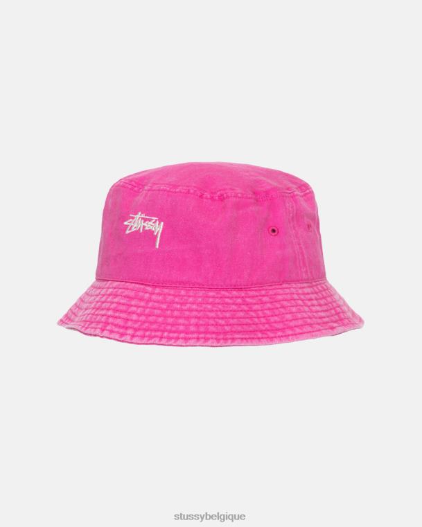 couvre-chef bob en stock délavé unisexe magenta STUSSY V46H489