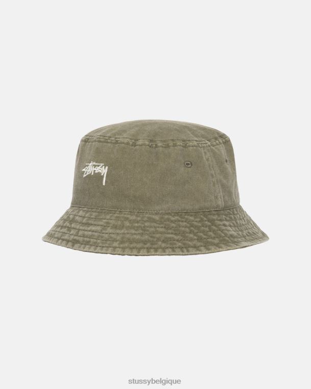couvre-chef bob en stock délavé unisexe olive STUSSY V46H488