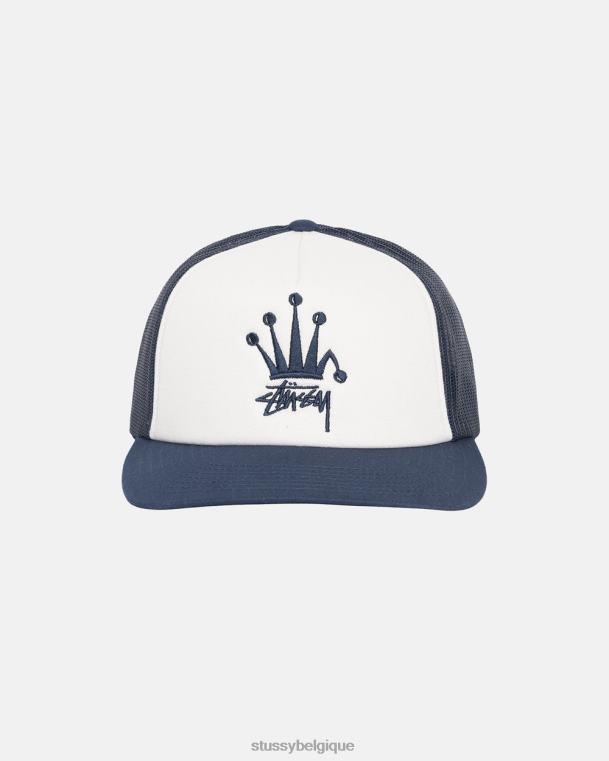 couvre-chef casquette de camionneur Crown Stock unisexe marine STUSSY V46H368