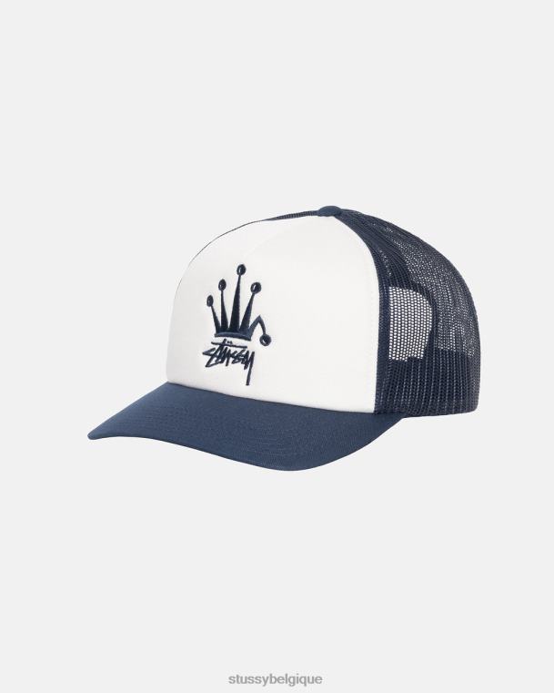 couvre-chef casquette de camionneur Crown Stock unisexe marine STUSSY V46H368