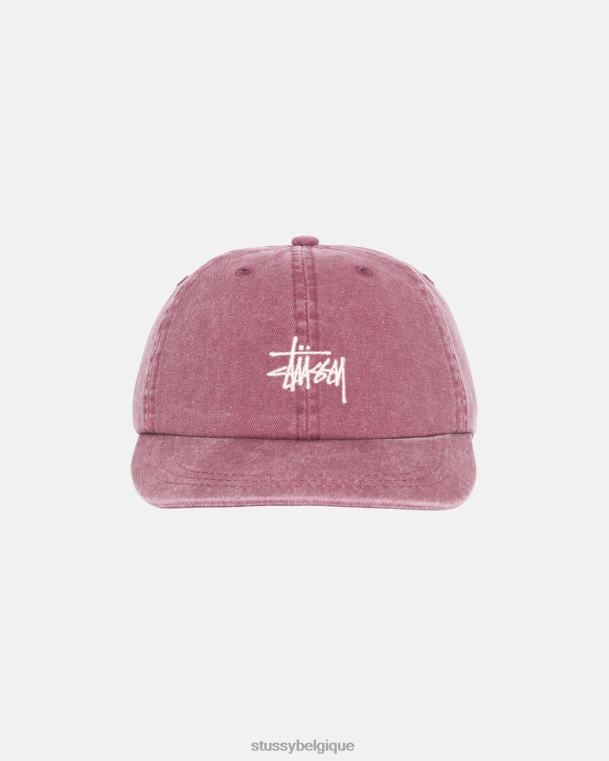 couvre-chef casquette low pro stock lavé unisexe Bourgogne STUSSY V46H393
