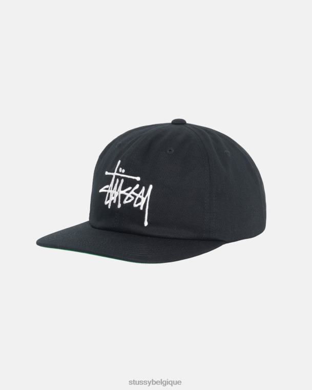 couvre-chef casquette strapback basique unisexe noir STUSSY V46H398