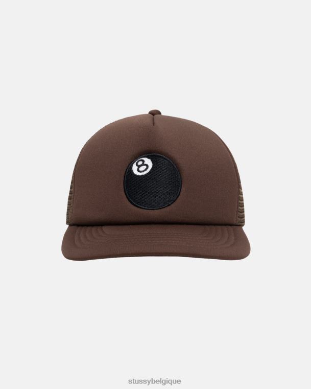 couvre-chef casquette trucker 8 boules unisexe brun STUSSY V46H372