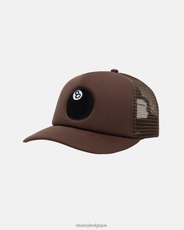 couvre-chef casquette trucker 8 boules unisexe brun STUSSY V46H372