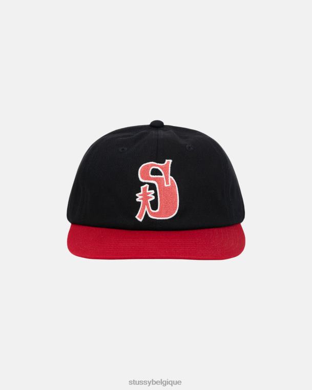 couvre-chef casquette vintage s low pro unisexe noir rouge STUSSY V46H397