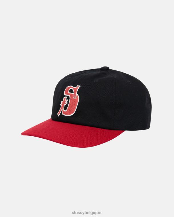 couvre-chef casquette vintage s low pro unisexe noir rouge STUSSY V46H397