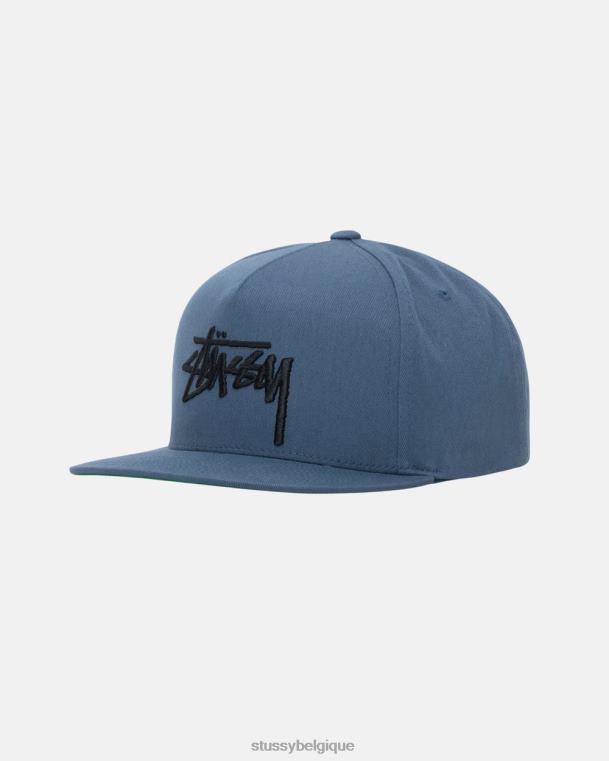 couvre-chef grand chapeau de couronne de point de stock unisexe ardoise STUSSY V46H410
