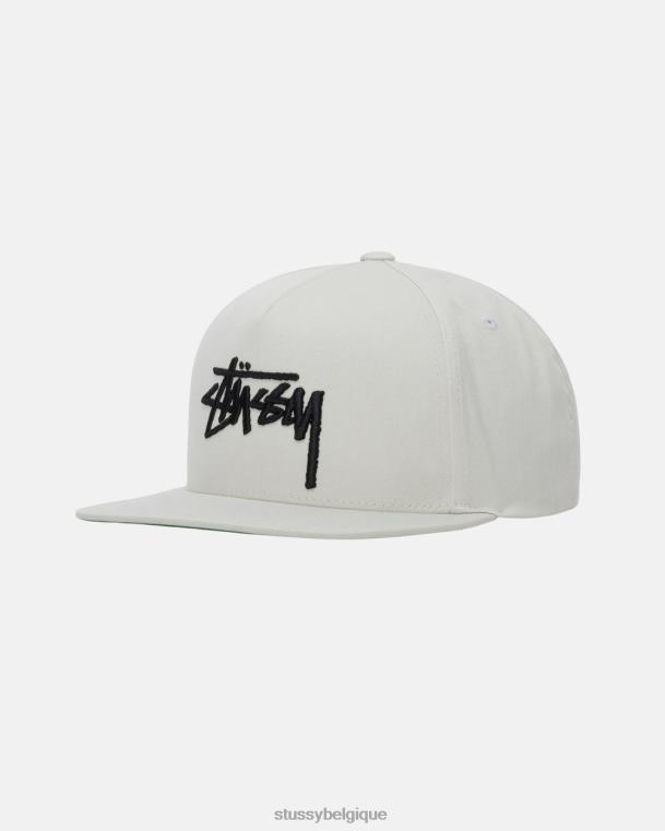 couvre-chef grand chapeau de couronne de point de stock unisexe blanc STUSSY V46H412