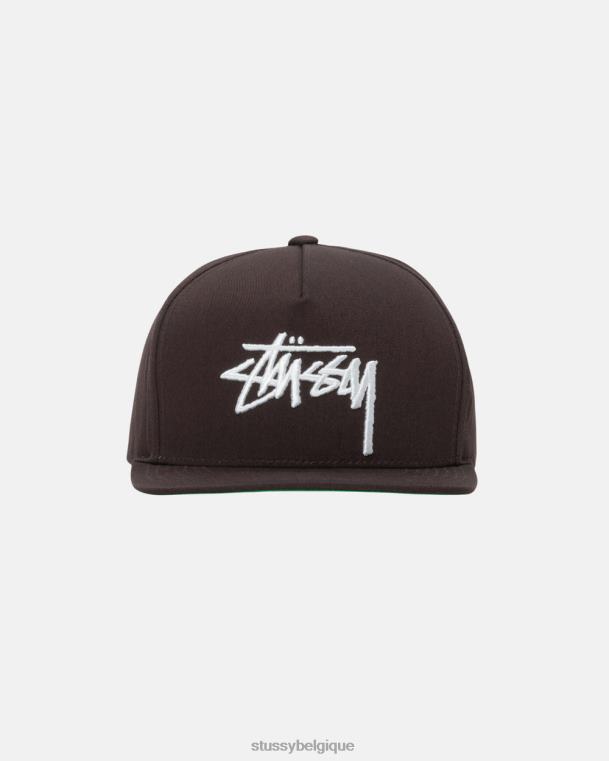 couvre-chef grand chapeau de couronne de point de stock unisexe brun STUSSY V46H406