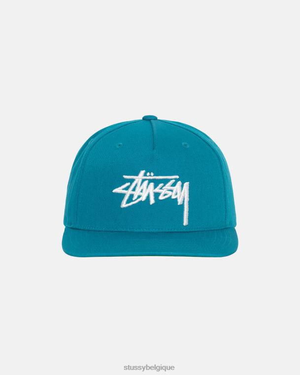 couvre-chef grand chapeau de couronne de point de stock unisexe émeraude STUSSY V46H409