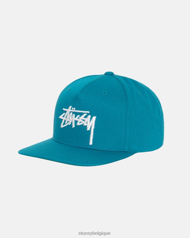 couvre-chef grand chapeau de couronne de point de stock unisexe émeraude STUSSY V46H409