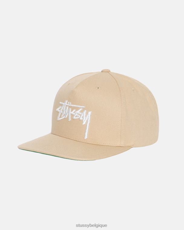 couvre-chef grand chapeau de couronne de point de stock unisexe sable STUSSY V46H407