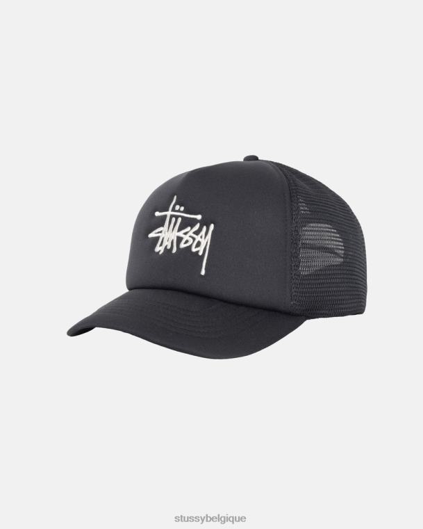 couvre-chef grande casquette de camionneur de base unisexe noir STUSSY V46H373
