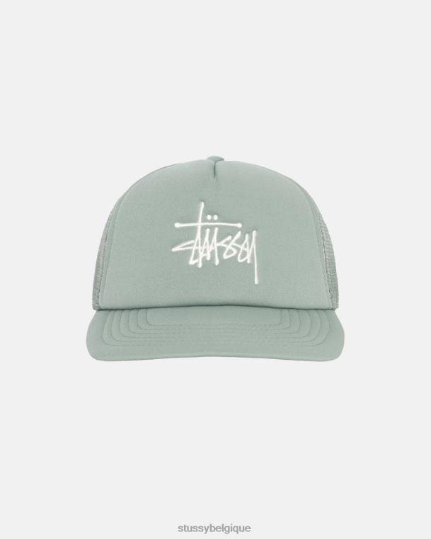 couvre-chef grande casquette de camionneur de base unisexe olive clair STUSSY V46H375