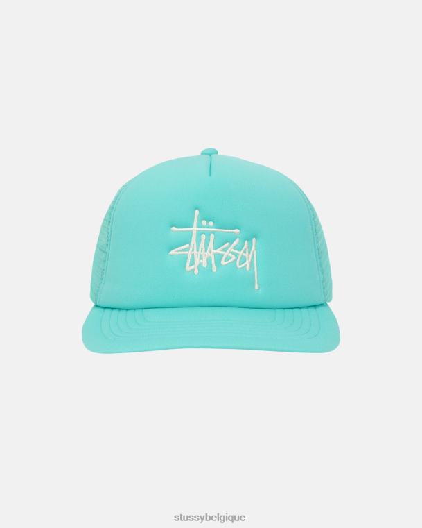 couvre-chef grande casquette de camionneur de base unisexe turquoise STUSSY V46H376