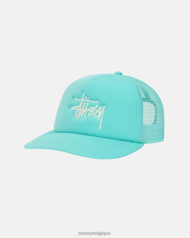 couvre-chef grande casquette de camionneur de base unisexe turquoise STUSSY V46H376
