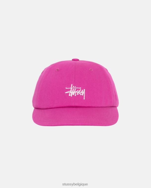 couvre-chef stock de base faible casquette pro unisexe magenta STUSSY V46H387