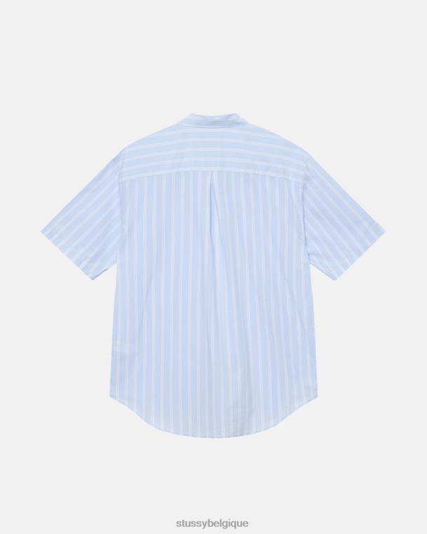 haut et chemises chemise ss carrée à rayures unisexe lt. bande bleue STUSSY V46H501