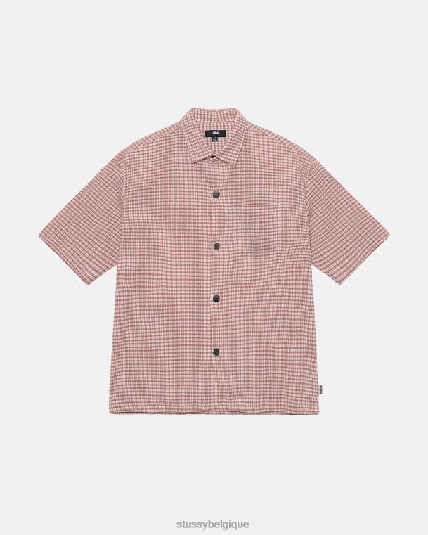 haut et chemises chemise ss vichy froissé unisexe Rose poussiéreuse STUSSY V46H515