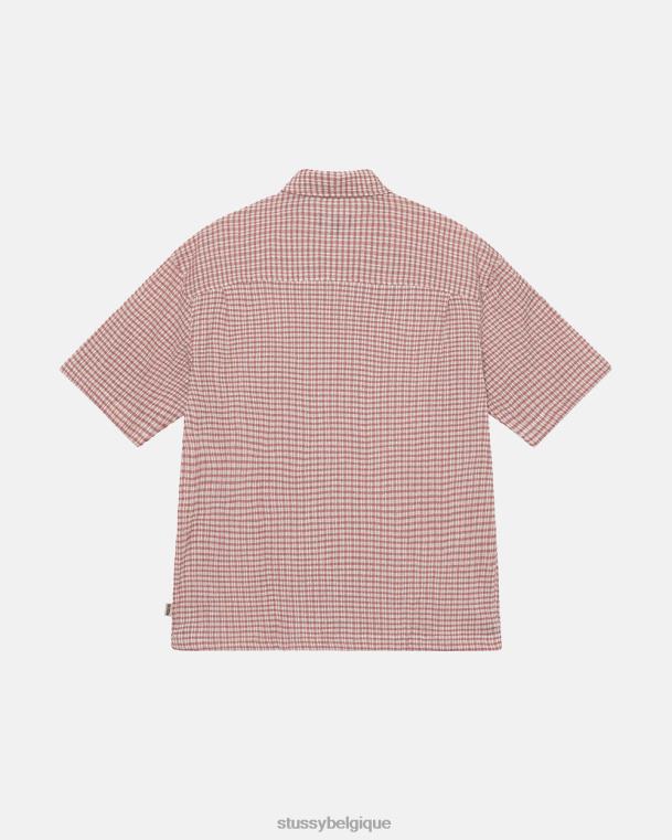 haut et chemises chemise ss vichy froissé unisexe Rose poussiéreuse STUSSY V46H515