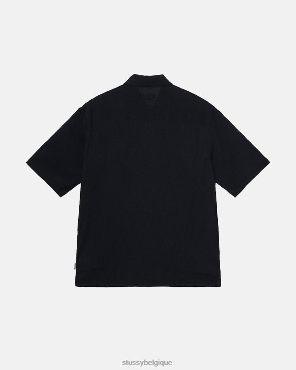 haut et chemises chemise ss vichy froissé unisexe noir STUSSY V46H514