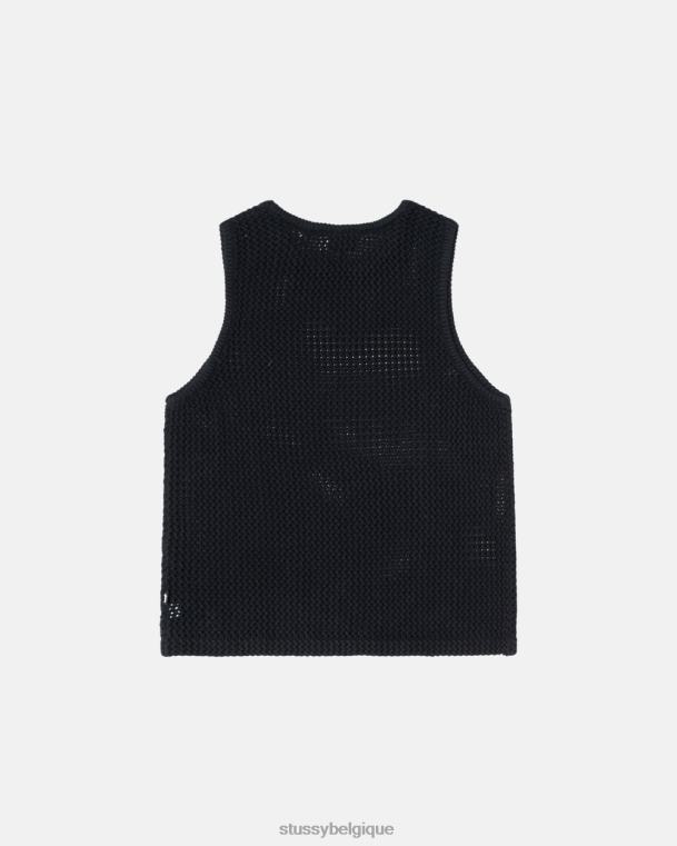 haut et chemises débardeur en maille épaisse o'dyed unisexe noir solide STUSSY V46H505