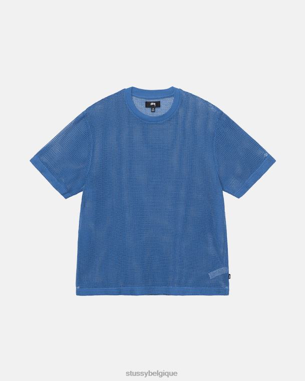 haut et chemises maille de coton ss équipage unisexe océan bleu STUSSY V46H507