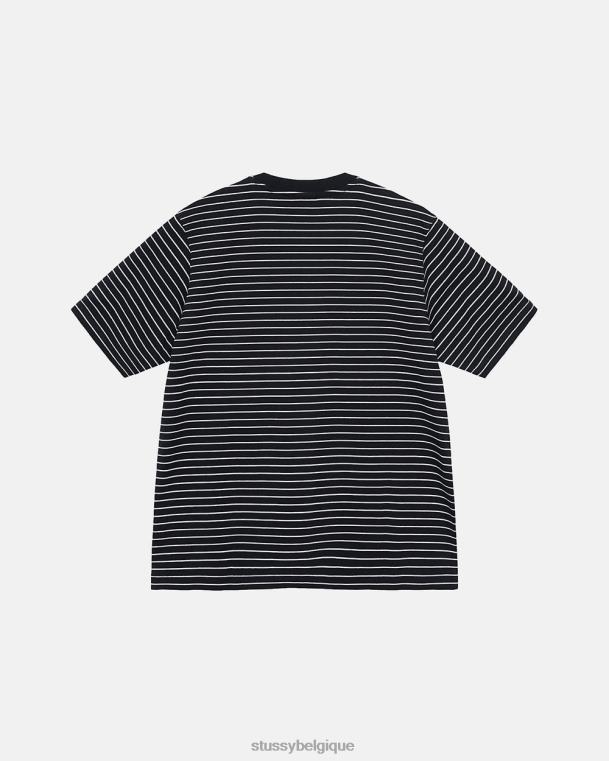 haut et chemises équipage ss à rayures unisexe noir STUSSY V46H494