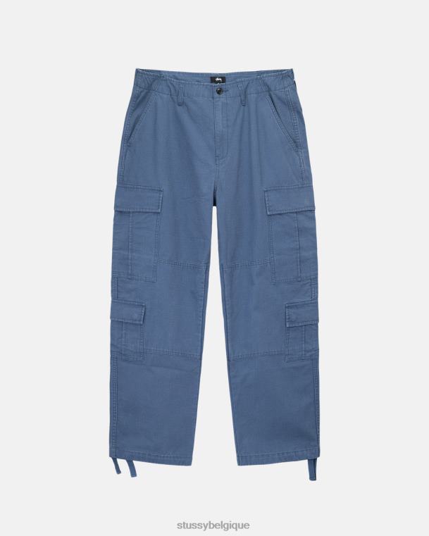 pantalon cargaison excédentaire indéchirable unisexe bleu lavé STUSSY V46H342