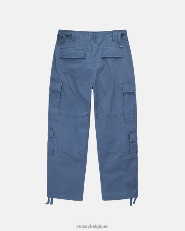 pantalon cargaison excédentaire indéchirable unisexe bleu lavé STUSSY V46H342