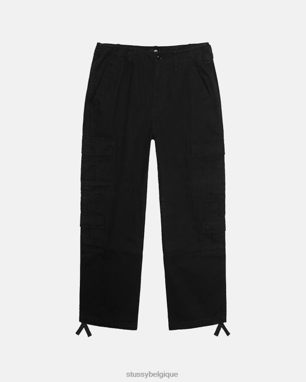 pantalon cargaison excédentaire indéchirable unisexe noir STUSSY V46H343