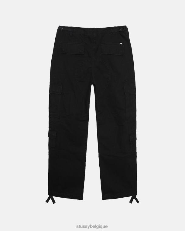 pantalon cargaison excédentaire indéchirable unisexe noir STUSSY V46H343