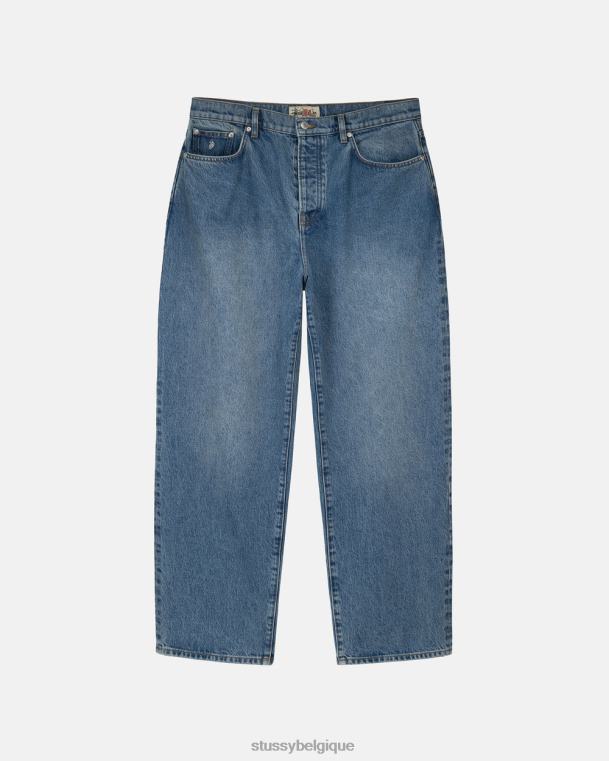 pantalon denim grand vieux jean unisexe bleu lavé STUSSY V46H326