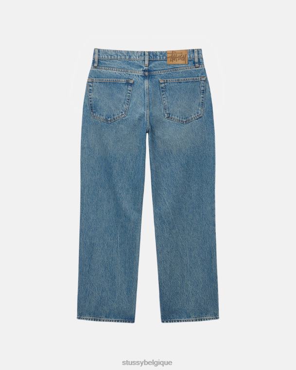 pantalon jean classique en denim unisexe bleu lavé STUSSY V46H329