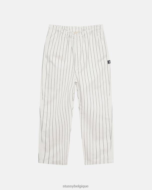 pantalon pantalon de plage brossé unisexe rayures imprimées d'os STUSSY V46H320