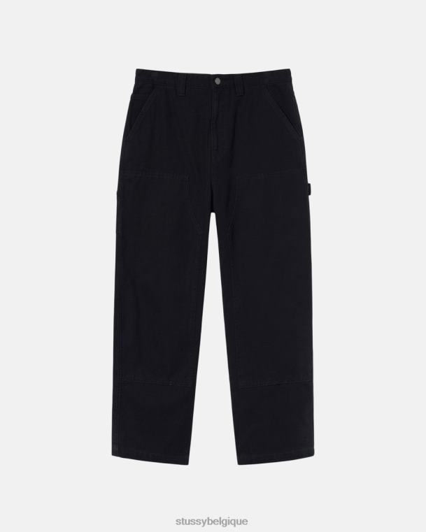 pantalon pantalon de travail en toile unisexe noir STUSSY V46H309