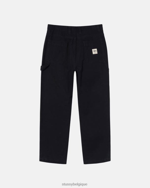 pantalon pantalon de travail en toile unisexe noir STUSSY V46H309