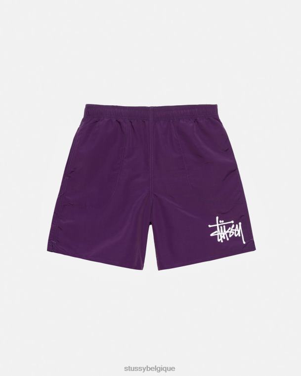 shorts grand short d'eau de base unisexe prune STUSSY V46H103