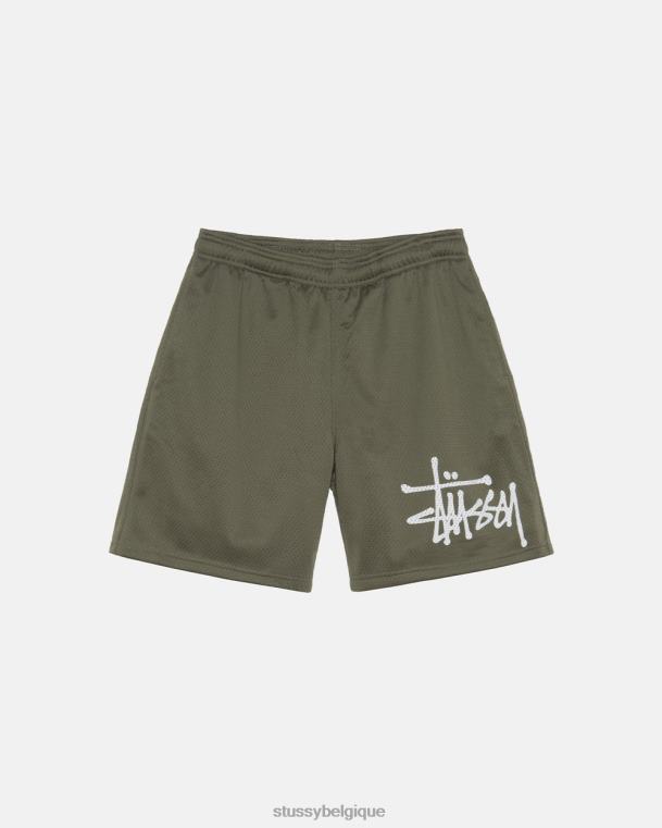 shorts grand short en maille de base unisexe olive STUSSY V46H270