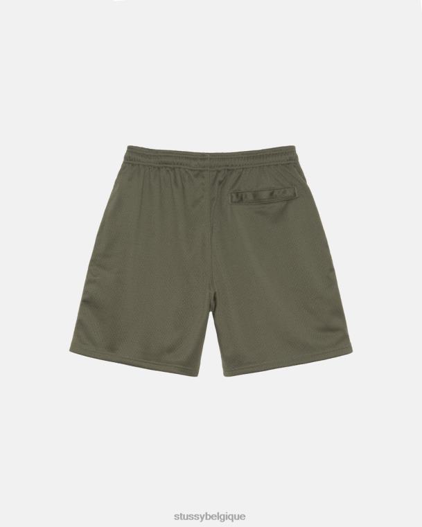 shorts grand short en maille de base unisexe olive STUSSY V46H270