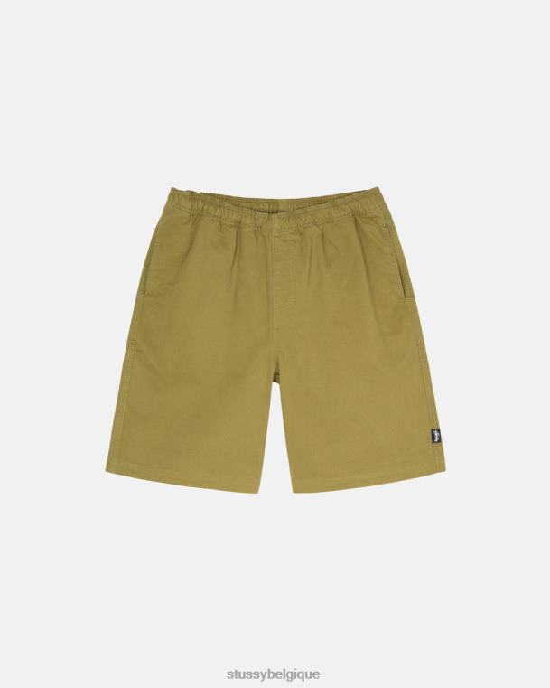 shorts short de plage brossé unisexe olive vif STUSSY V46H285