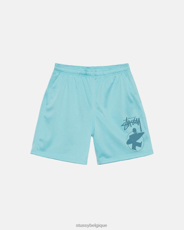 shorts short en filet surfman unisexe aqua STUSSY V46H295