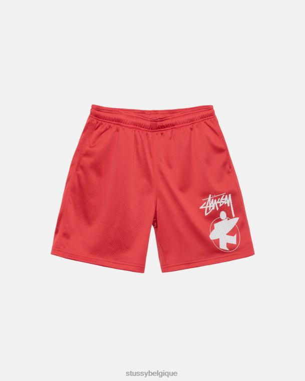 shorts short en filet surfman unisexe rouge STUSSY V46H294